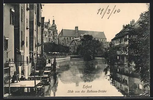 AK Erfurt, Blick von der Rathaus Brücke