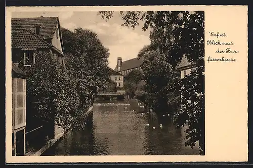 AK Erfurt, Blick nach der Barfüsserkirche