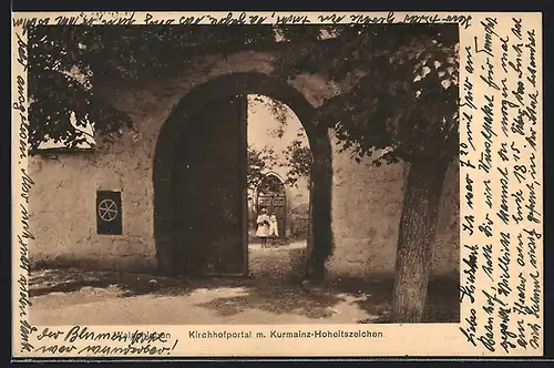 AK Walschleben, Kirchhofportal mit Kurmainz-Hoheitszeichen