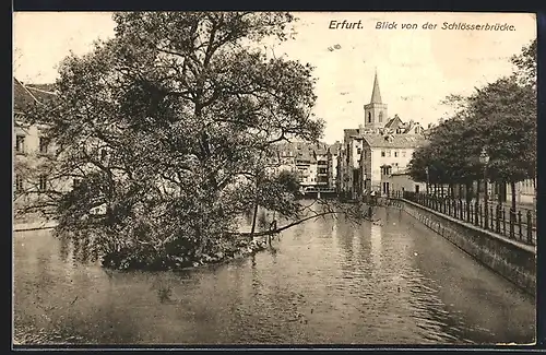 AK Erfurt, Blick von der Schlösserbrücke