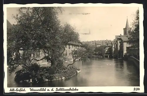 AK Alt-Erfurt, Wasserbild an der Schlösserbrücke