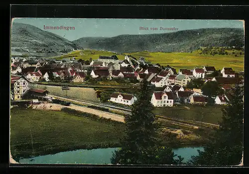 AK Immendingen a. D., Blick vom Donauufer