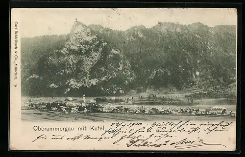 AK Oberammergau, Ortsansicht mit Kofel