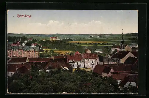 AK Radeberg, Teilansicht aus der Vogelschau