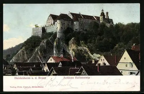 AK Heidenheim a. d. Brenz, Blick zum Schloss Hellenstein