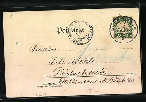 AK München, Pferdebahn beim Justizpalast