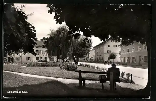 AK Kolbermoor /Obb., Strassenpartie mit Parkanlage