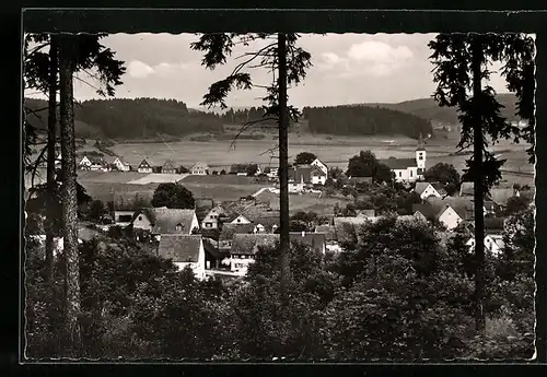 AK Donaueschingen-Aufen, Ortsansicht mit Blick durch den Wald