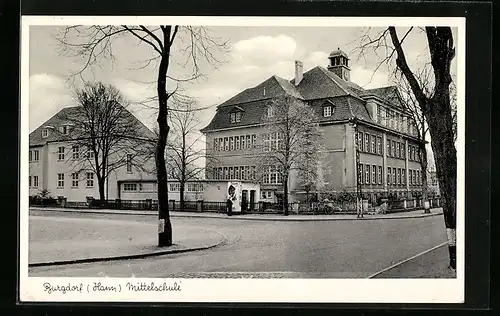 AK Burgdorf /Hann., Blick zur Mittelschule