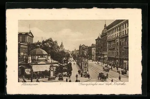 AK Hannover, Georgstrasse mit Cafe Kröpcke