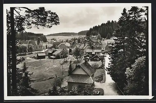 AK Friedenweiler im Schwarzwald, Ortsansicht aus der Vogelschau mit Kirche