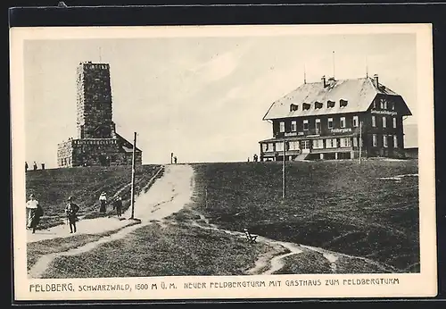 AK Feldberg /Schwarzwald, Neuer Feldbergturm mit Gasthaus zum Feldbergturm