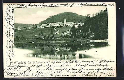 AK Schluchsee im Schwarzwald, Ortsansicht mit Kirche