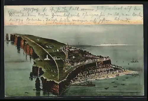 AK Helgoland, Totalansicht der Insel