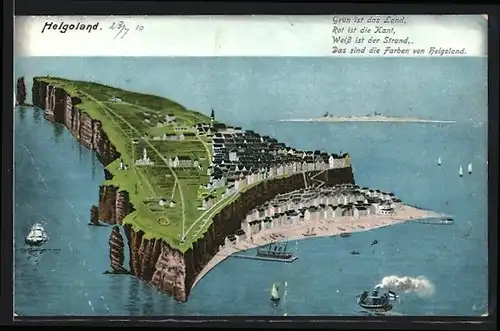 AK Helgoland, Totalansicht der Insel