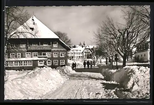 AK Saig /Hochschwarzwald, Gasthof zum Ochsen im Schnee