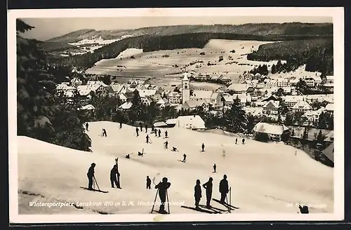 AK Lenzkirch /Hochschwarzwald, Wintersportplatz, Skifahrer