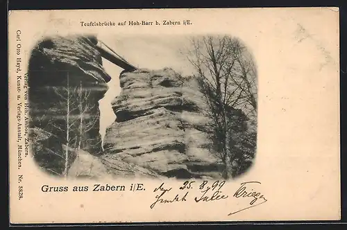 AK Zabern i. E., Teufelsbrücke auf Hoh-Barr