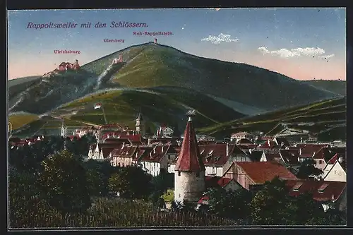 AK Rappoltsweiler / Ribeauvillé, Le Village avec les Châteaux, die Schlösser