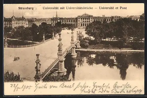 AK Strassburg, Universität mit Universitätsbrücke