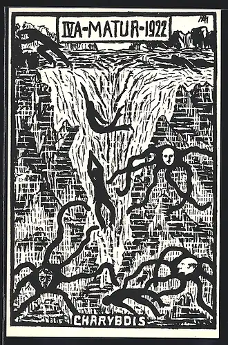 Künstler-AK IV A Matur 1922, Charybdis