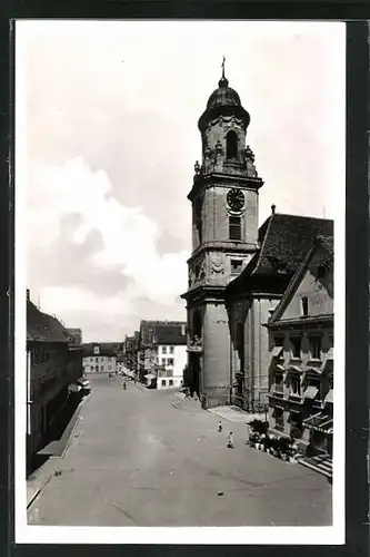 AK Hechingen i. Hohenzollern, Marktplatz mit Stiftskirche