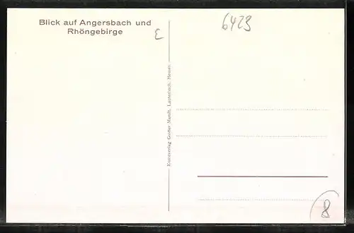 Künstler-AK Angersbach, Totale mit Rhöngebirge