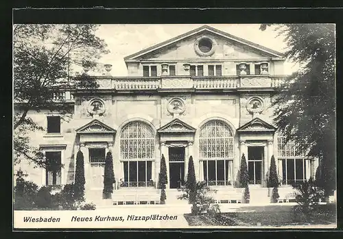 AK Wiesbaden, Blick auf das Neue Kurhaus mit Nizzaplätzchen