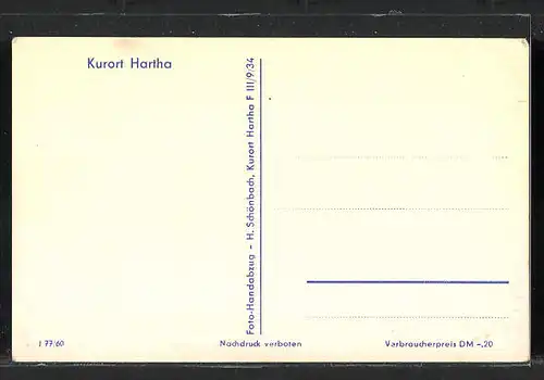 AK Hartha, Blick nach dem Kurhaus