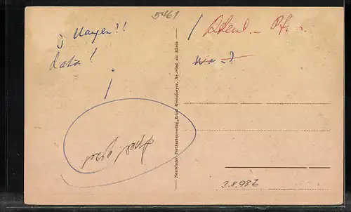 AK Hausen a.d. Wied, Gedenkstein im Wiedbachtal anlässl. des Hochwassers 1909