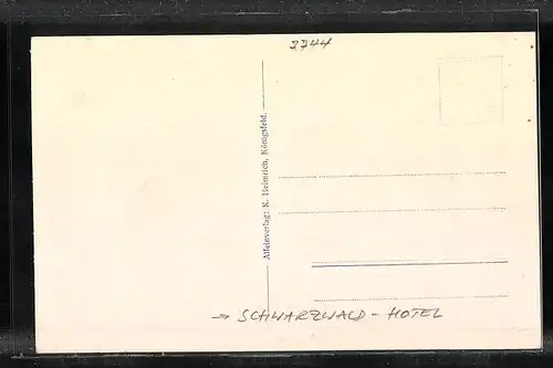 Foto-AK Königsfeld i. Schwarzwald, Ortspartie mit dem Schwarzwald-Hotel