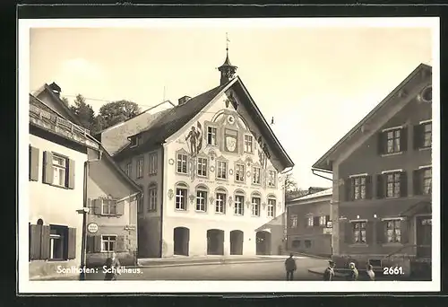 Foto-AK Sonthofen, Ansicht vom Schulhaus