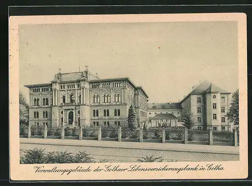 AK Gotha, Verwaltungsgebäude der Gothaer Lebensversicherungsbank