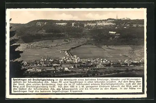 AK Spaichingen, Ortsansicht mit Dreifaltigkeitsberg