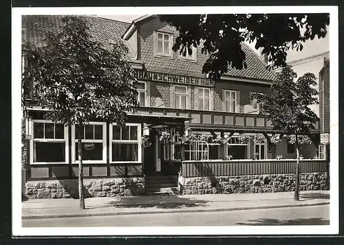 AK Bad Harzburg, Hotel Braunschweiger Hof und Weinhaus Behnecke