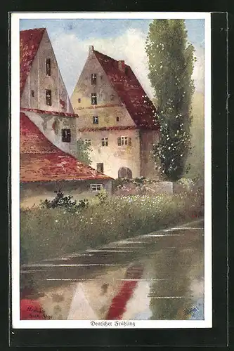 Künstler-AK Wohlgemuth & Lissner, Primus-Postkarte No. 433, Deutscher Frühling, nach E. Lindenberg