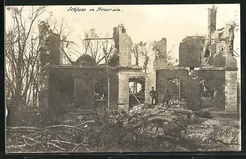 Foto-AK Bearainville, Le Château, 1. Weltkrieg