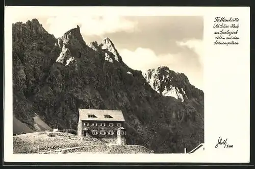 AK Falkenhütte am Spielisjoch mit Sonnenspitzen