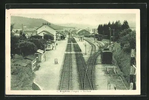 AK Bruyères, La Gare, Bahnhof