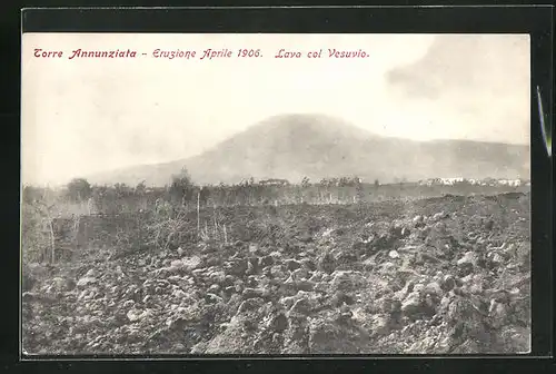 AK Torre Annunziata, Eruzione Aprile 1906, Lava col Vesuvio