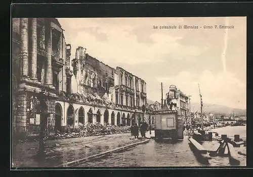 AK Messina, La catastrofe, Corso V. Emmanuele, Erdbeben