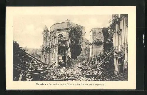AK Messina, Le rovine della Chiesa delle Anime del Purgatorio, Erdbeben