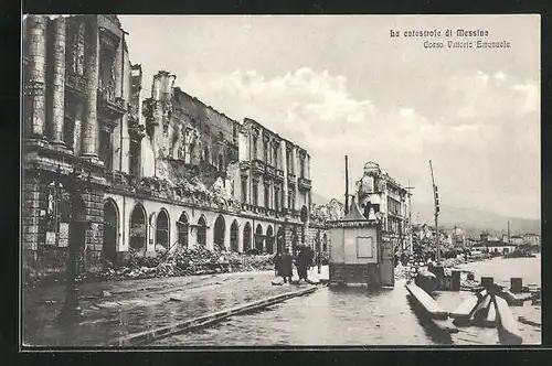 AK Messina, La catastrofe, Corso Vittoria Emanuele, Erdbeben