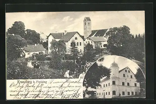 AK Kranzberg / Freising, Kirche und Gesamtansicht