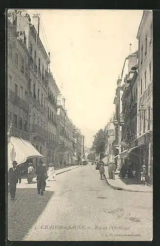 AK Chalon-s-Saone, Rue de l`Obélisque, Strassenpartie