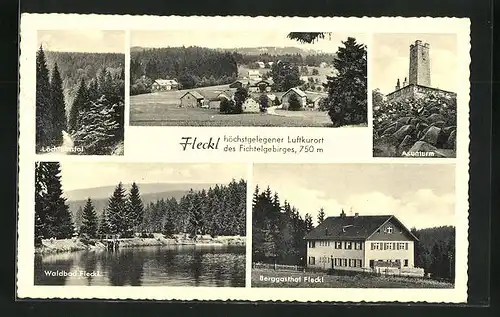 AK Fleckl, Waldbad, Berggasthof, Asenturm, Löchleinstal