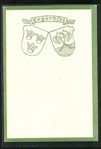 AK Tegernsee, 1200 Jahrfeier zur Gründung von Ort und Kloster, Wappen
