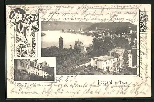 AK Boppard a. Rhein, Jägerhaus, Ortspanorama