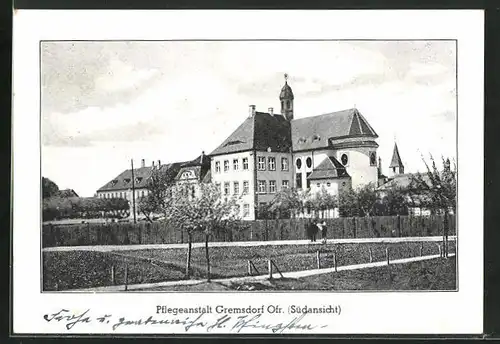 AK Gremsdorf / Ofr., Südansicht der Pflegeanstalt