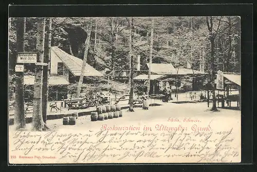 AK Uttewalde, Gasthaus im Uttewalder Grund